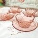 Set of 4 vintage tea cups or long coffee in rosaline Arcoroc France