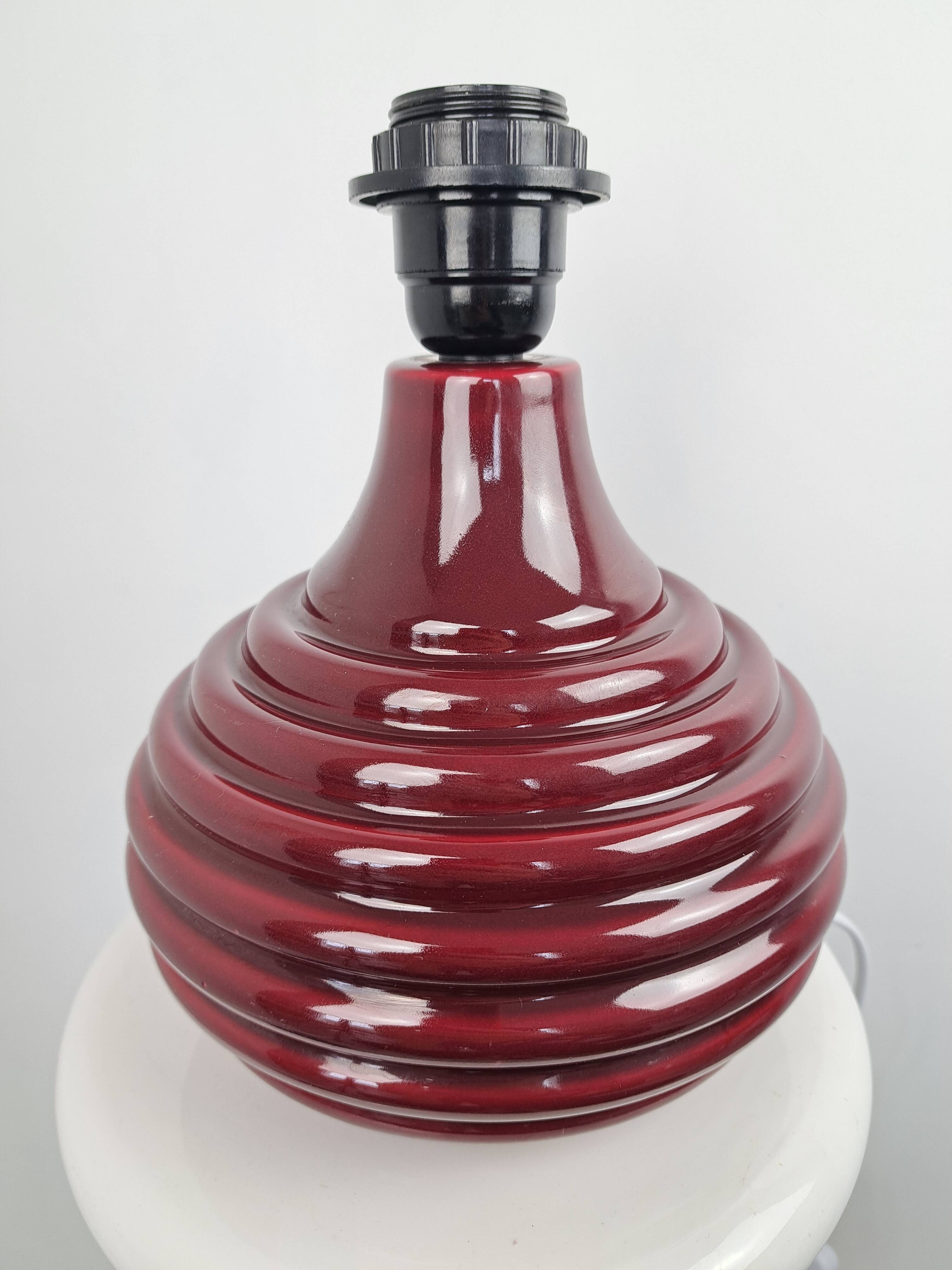 Ceramic burgundy red lamp base