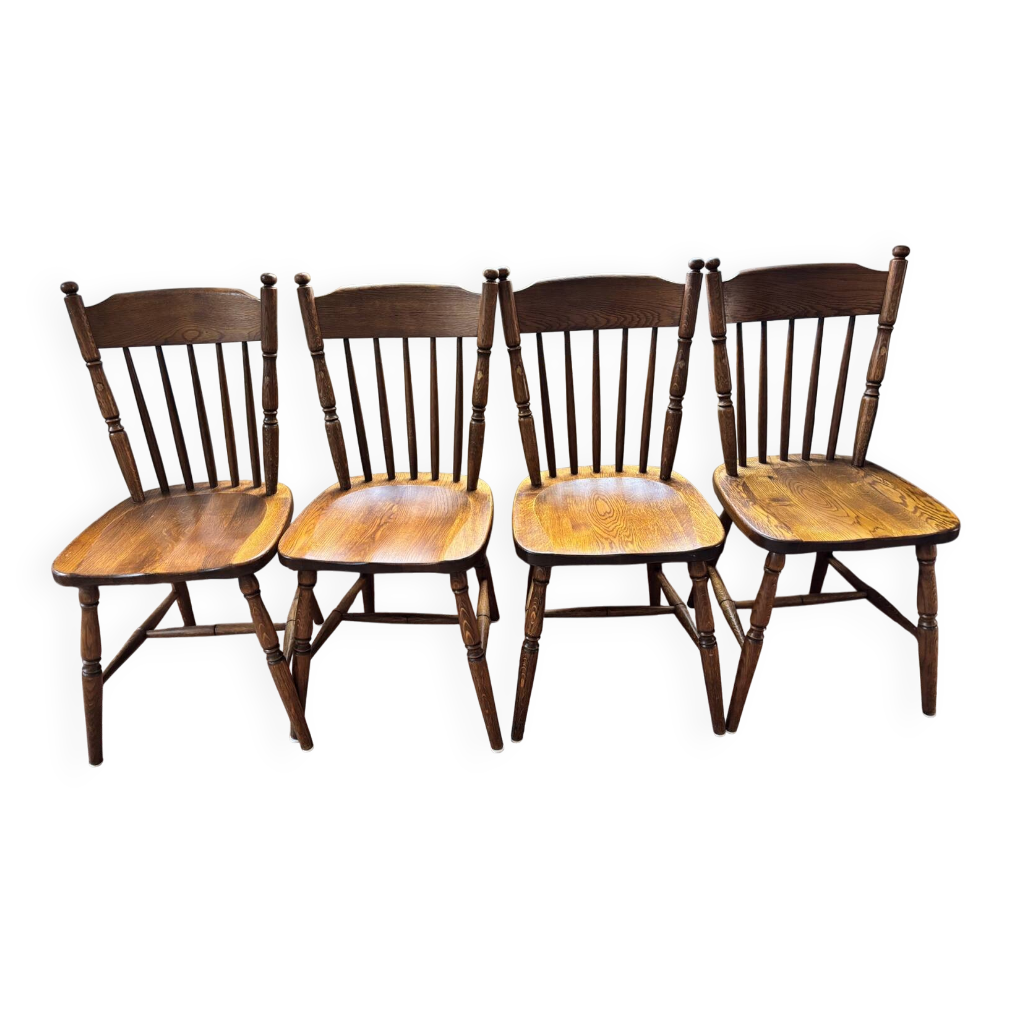 2 solid oak chairs