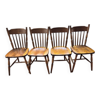 2 solid oak chairs