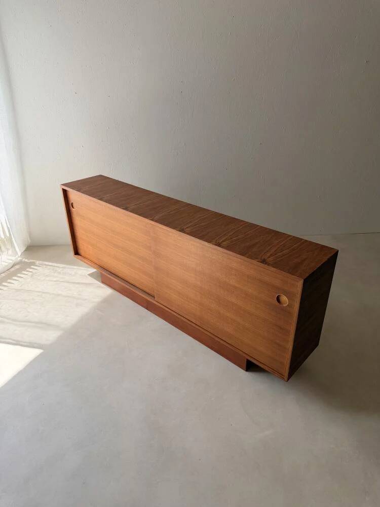 Danish mid-century teak sideboard with sliding doors