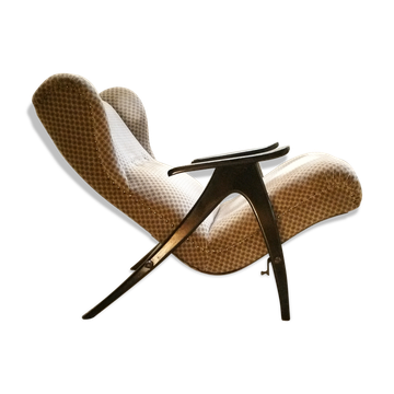 Fauteuil Wing chair à système de relaxation année 50/60