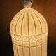 Lampe de table  cage d'oiseau en biscuit