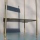 End table Golden capitals and glass OPAL black 1950
