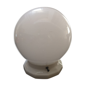 Plafonnier ancien globe opaline blanc porcelaine  Ø 15cm Art déco 1930 PETIT MODELE