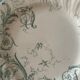 Set of 12 flat plates Terre De Fer XIXth in opaque porcelain of Gien, model Rinceaux