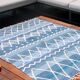 Recycled cotton handcrafted rug - Reversible - Blue