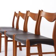 4 Arne Wahl Iversen Mid century teak dining chairs Glyngøre stolefabrik, model GS61