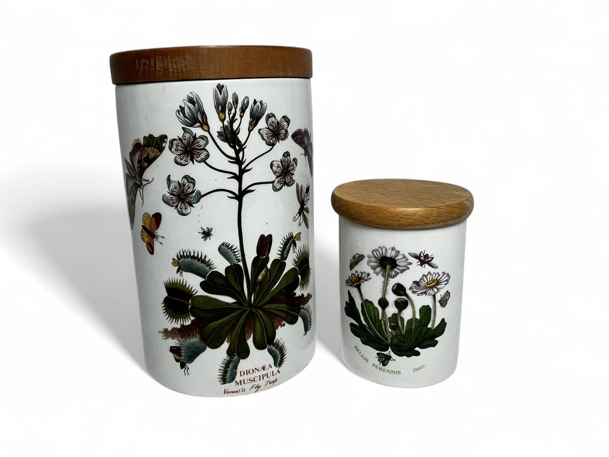 Portmeirion, two English porcelain spice jars circa 1970