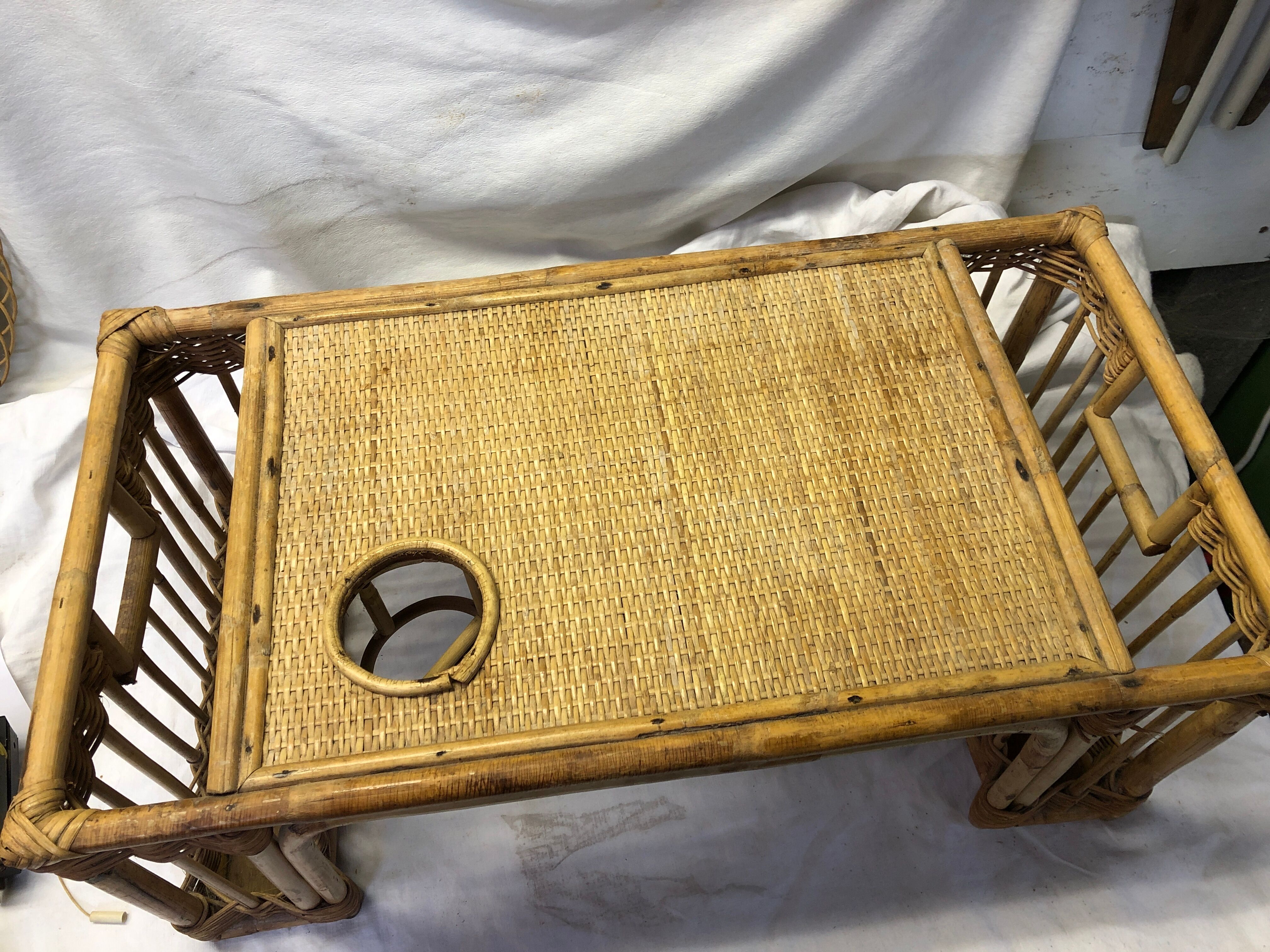 Vintage rattan meal platter