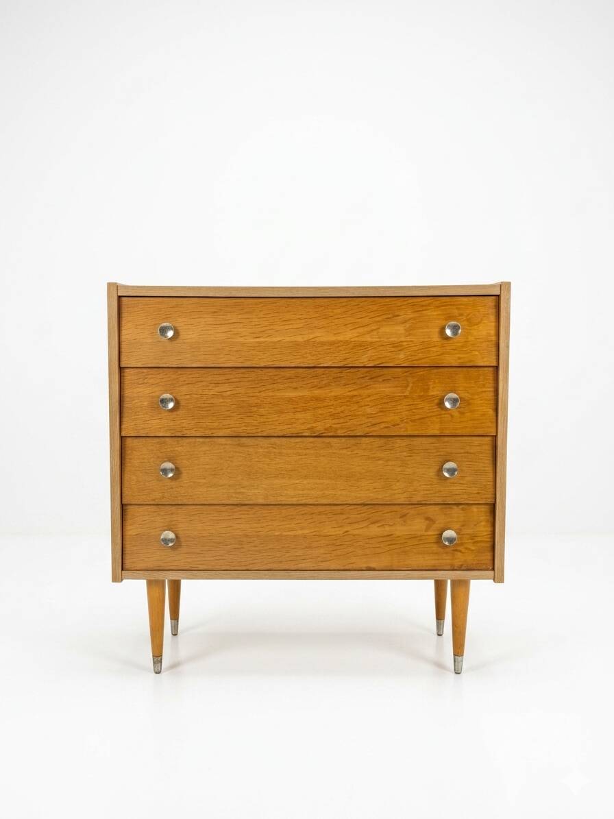 Vintage oak chest of drawers from the 1960s (4 drawers)