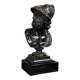 Bust of Ajax, bronze with black patina on a black Belgian marble base, 19th century.