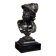 Bust of Ajax, bronze with black patina on a black Belgian marble base, 19th century.