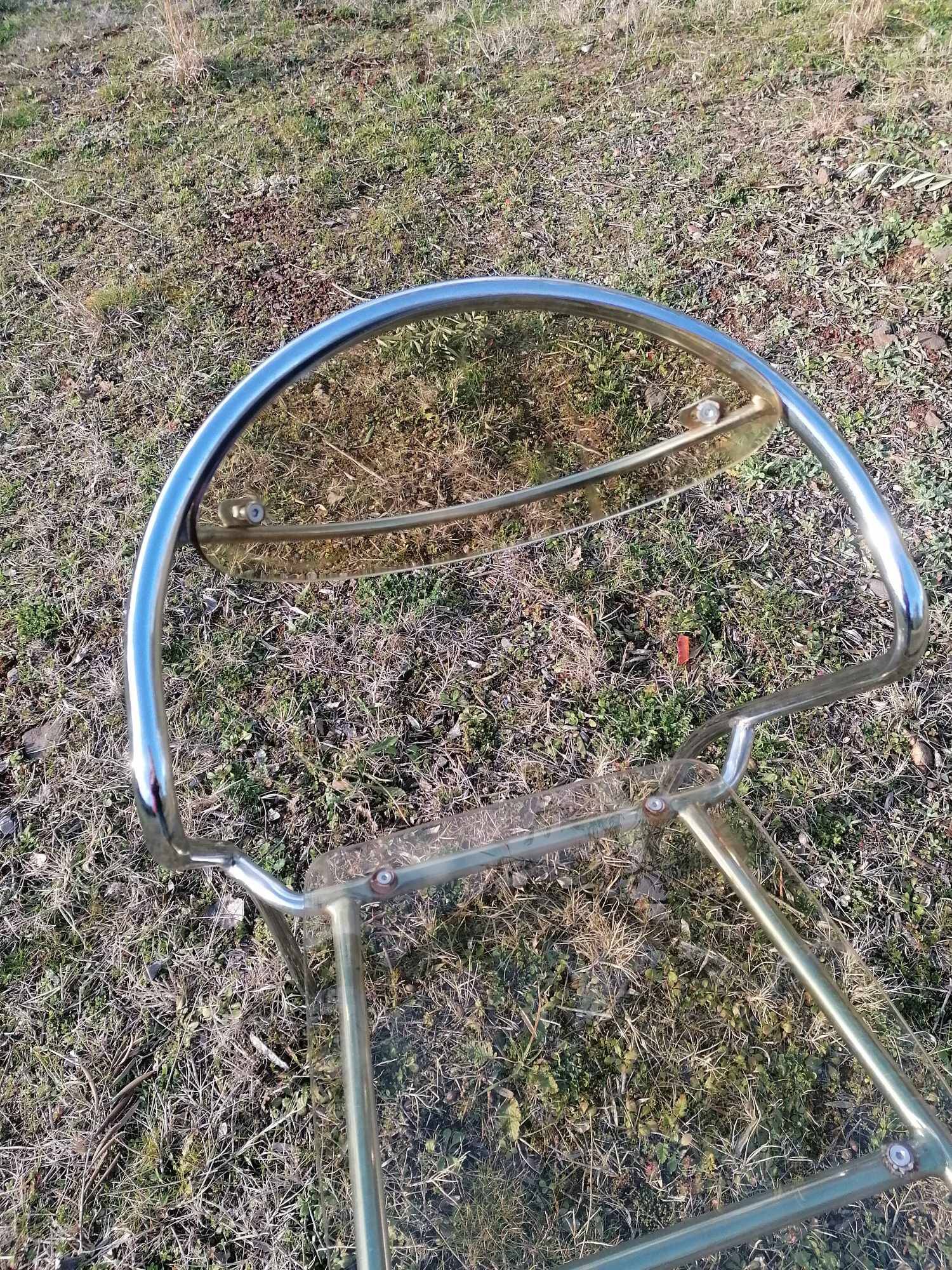 Vintage designer chair in plexiglass and chrome 1980
