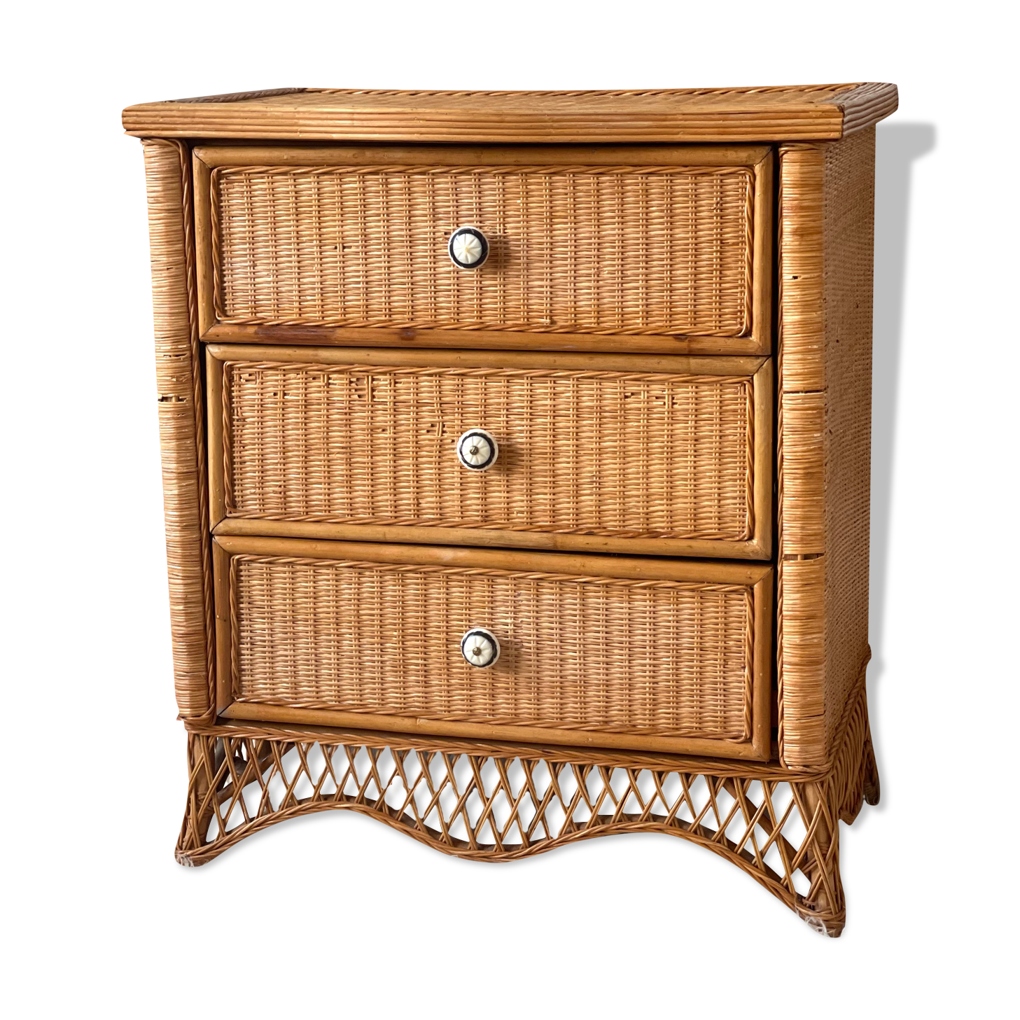 Commode vintage en rotin