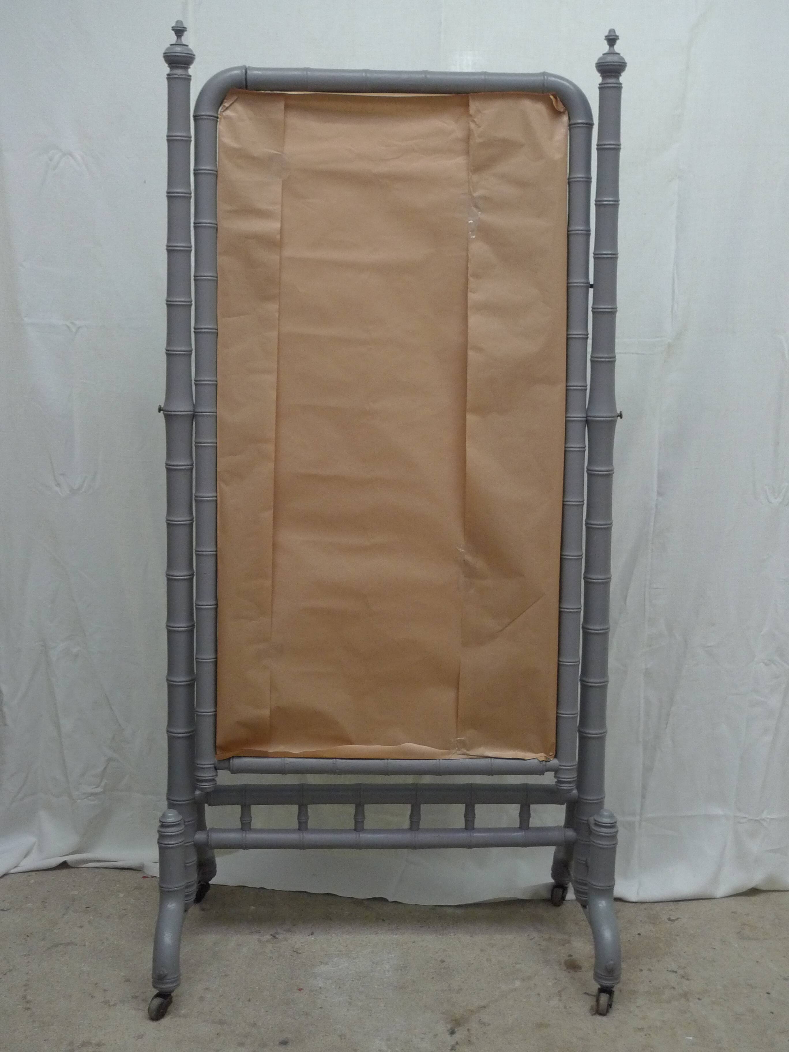 Large bamboo-style wooden cheval mirror, 19th century, Napoleonic II period.