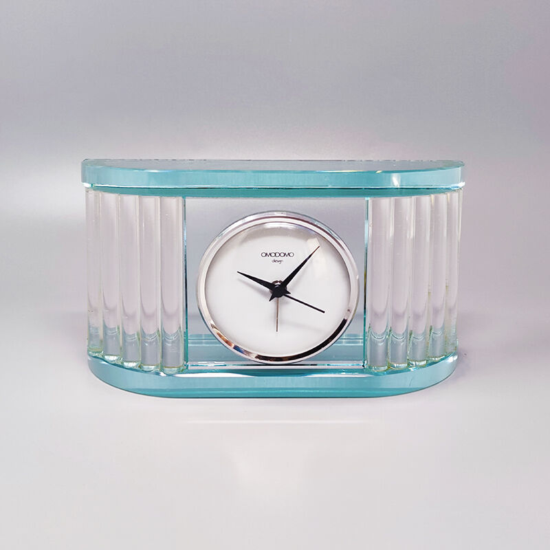 Table Clock by Omodomo in Crystal. Made in Italy1970