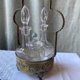 Vinaigriers ancien verre et métal ajouré