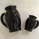 Set of 2 pitchers with braided handles, in Grandjan-Jourdan Vallauris earthenware, 1950