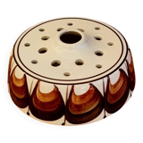 Vintage Jersey Pottery pique flowers in ceramic with a brown pattern from the 1970s.