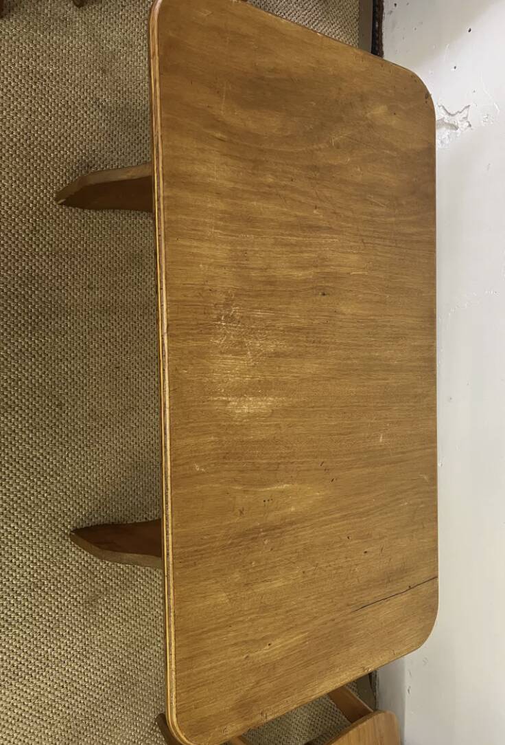 Vintage wooden table and 4 chairs set