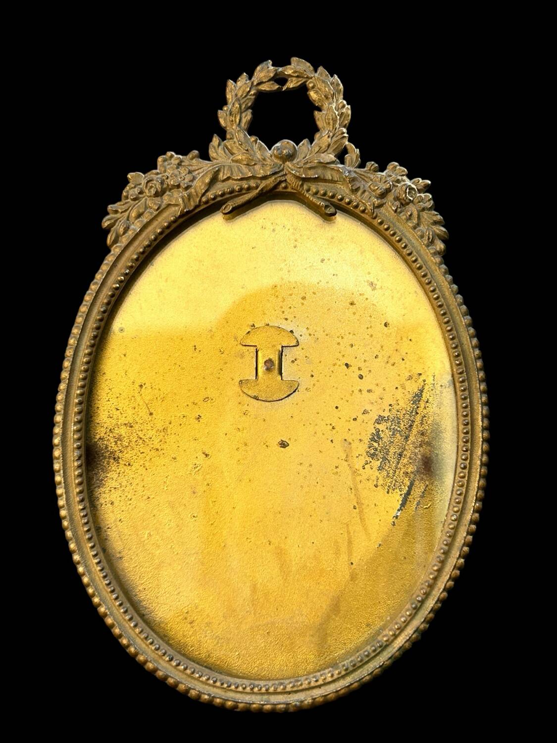 old photo frame, to stand, brass medallion, Louis XVI style, classic chic