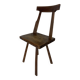 Artisanaal antique hand crafted brutalist farm house side chair, Dutch