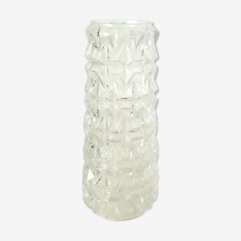 Glass lampshade, chandelier flute, year 60 70, pressed glass, embossed glass