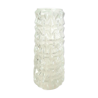 Glass lampshade, chandelier flute, year 60 70, pressed glass, embossed glass
