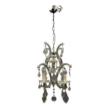Chandelier en cristal italien et en verre de Murano, années 1950