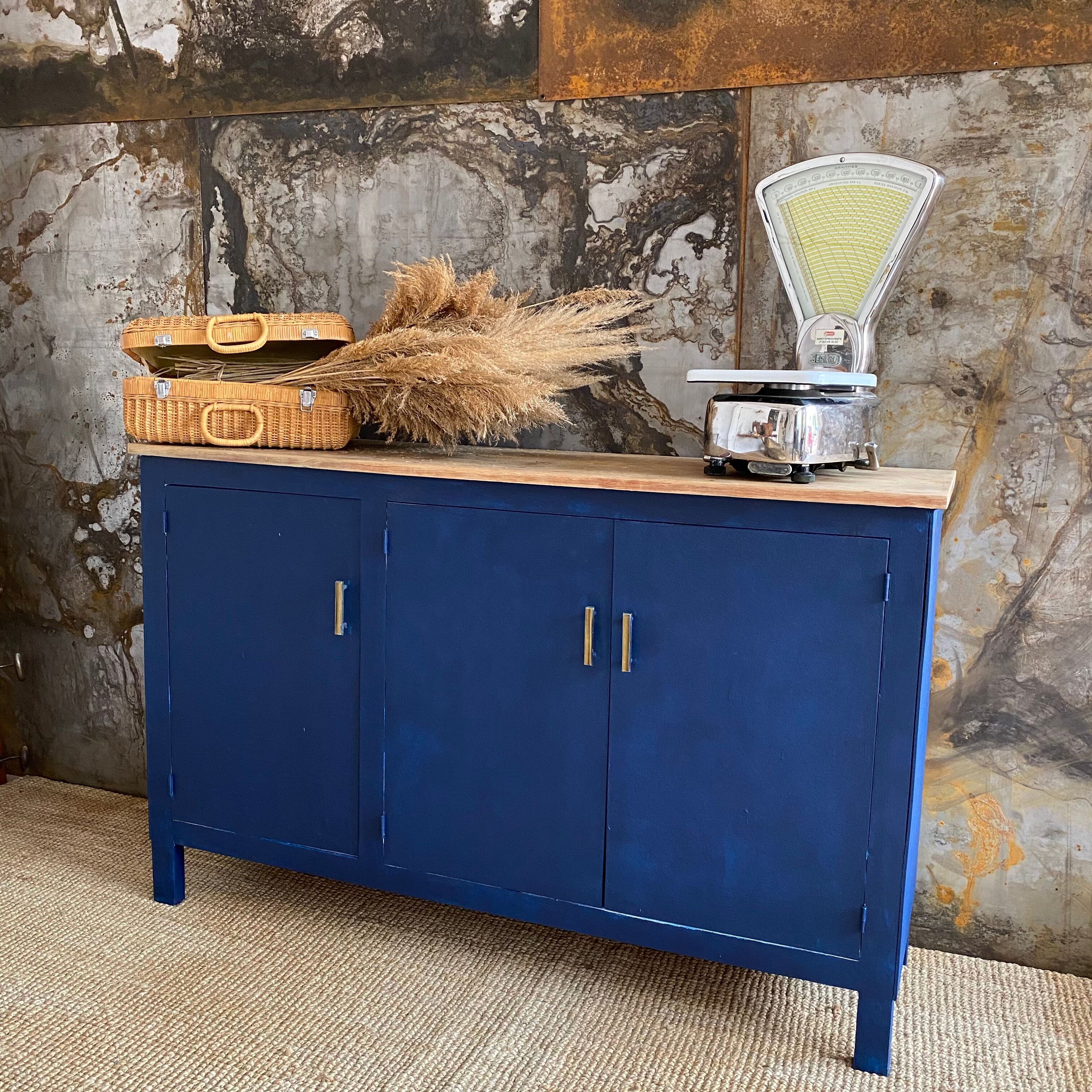 Buffet raw wood - king blue