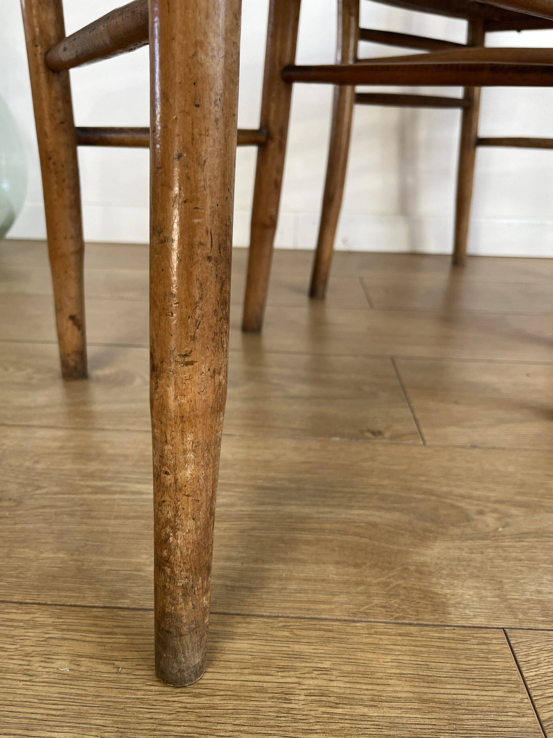 Pair of caned bistro chairs