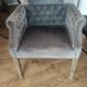 Fauteuil kennedy velours gris blanc d'ivoire
