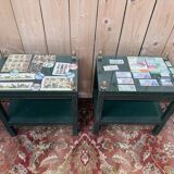 Paire de tables de chevets ou bouts de canapé 1970