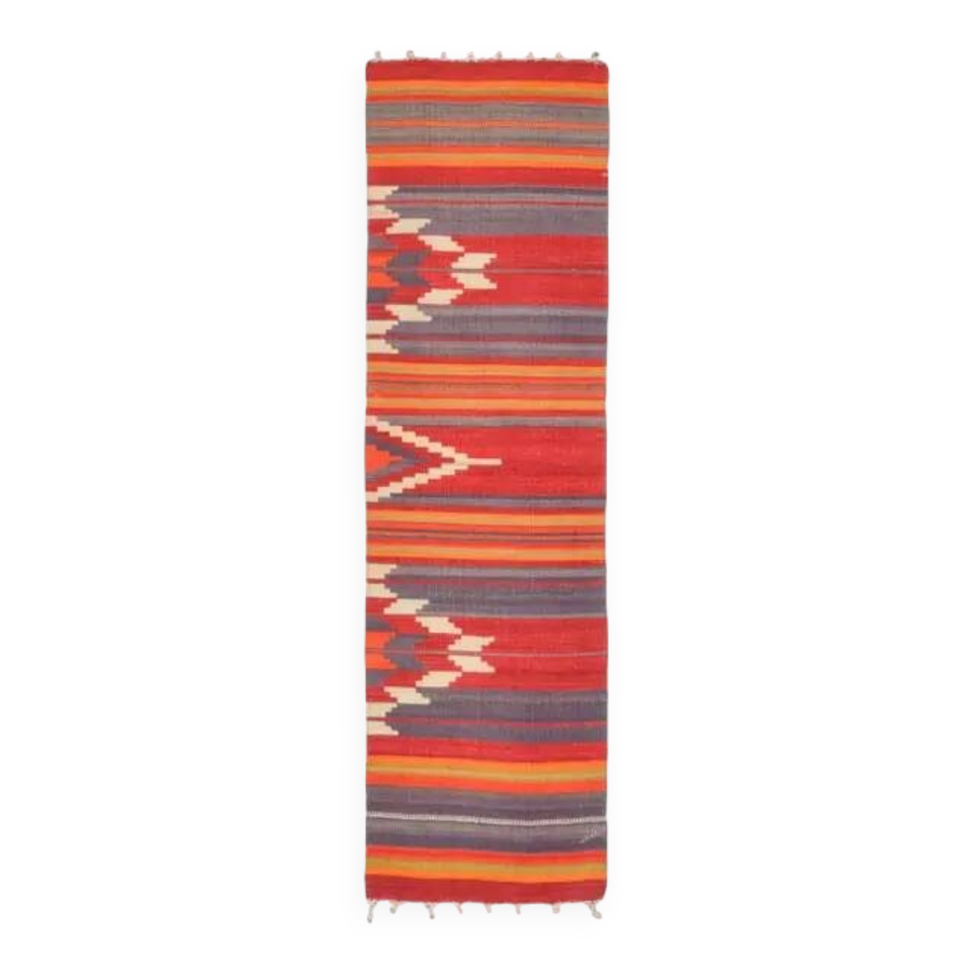 Tapis kilim Oushak turc fait main en laine et coton, années 1970