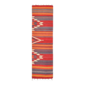 1970s Turkish Oushak Handmade Wool Cotton Orange Kilim Runner 72x252