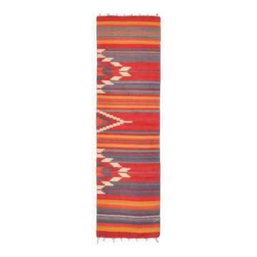 Tapis kilim Oushak turc fait main en laine et coton, années 1970