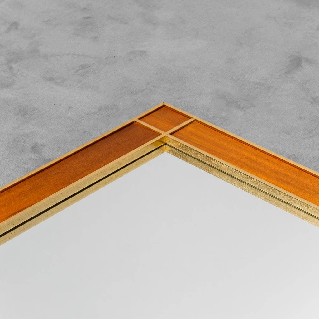 Wall mirror wood metal 70s vintage modern