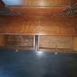 Mirror with 2 drawers solid oak. 50s