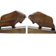 Vintage figurative wooden bookends, 1950s, set of 2