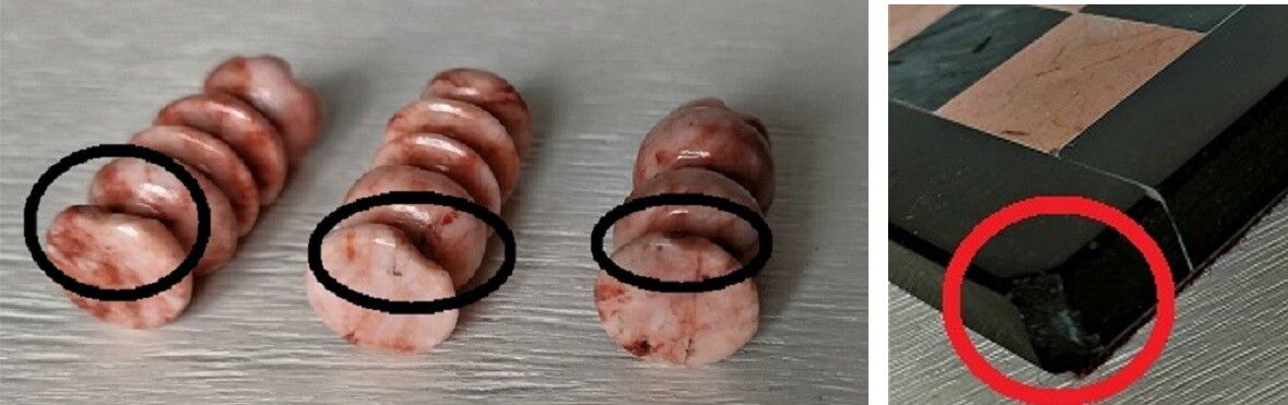 Small chessboard in coral marble and black marble - Italy - Second half of the twentieth century