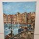 Oil painting on canvas House of the Infanta Saint Jean de Luz signed Valota