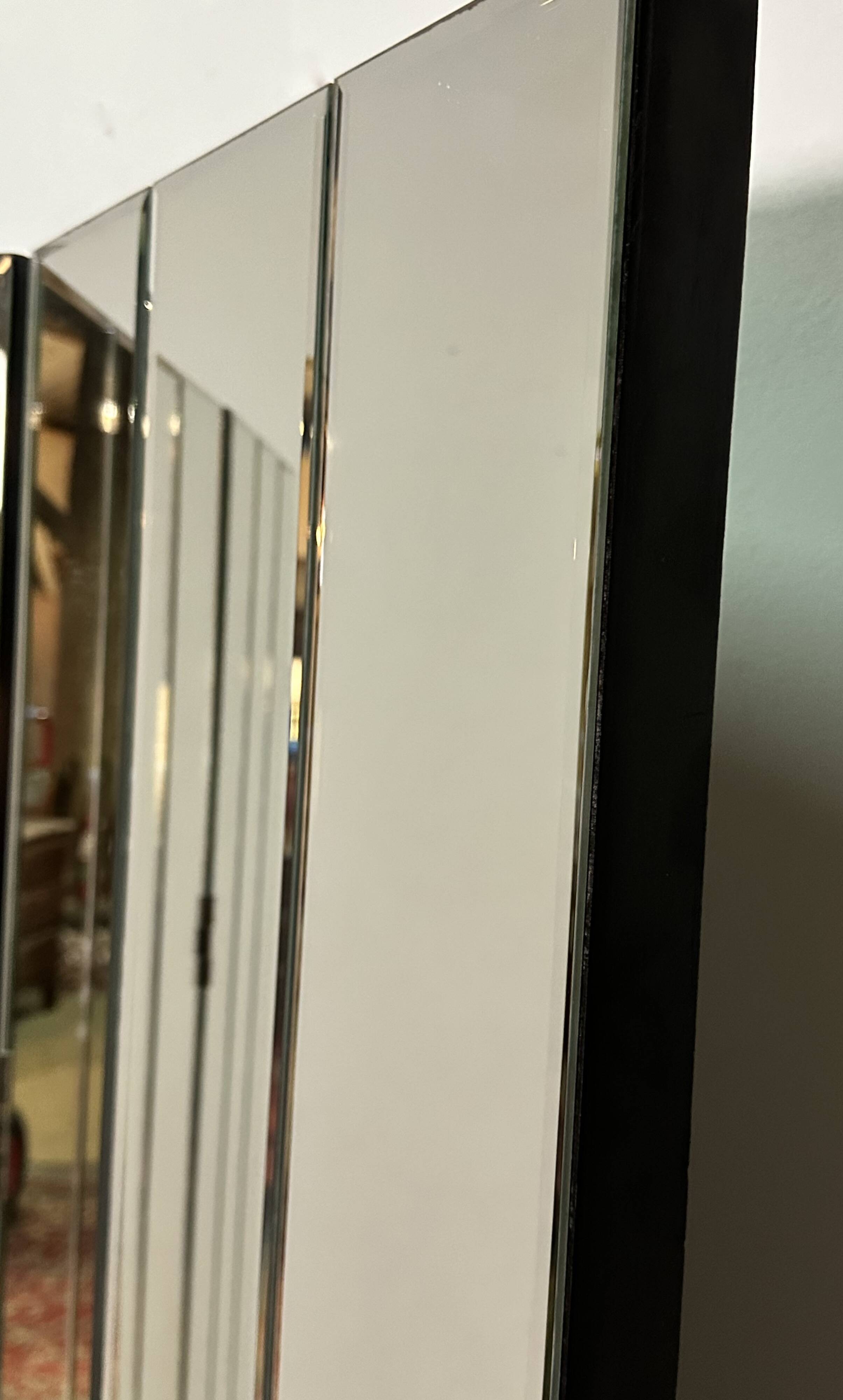 Vintage 80'S 3-panel beveled mirror screen