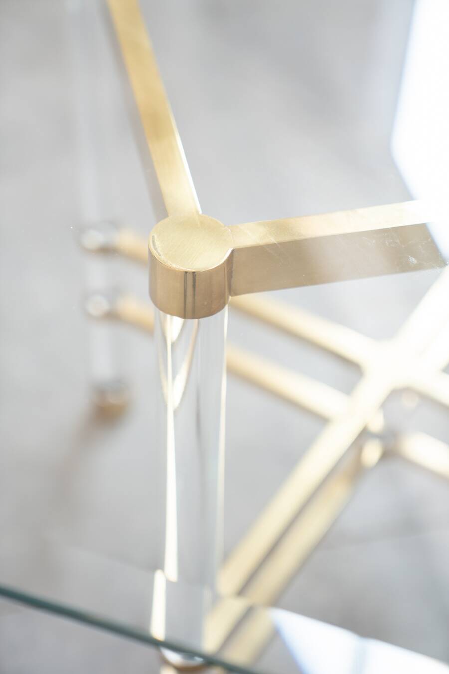 Hexagonal glass table by Sandro Petti, for Angolometallarte, 1970