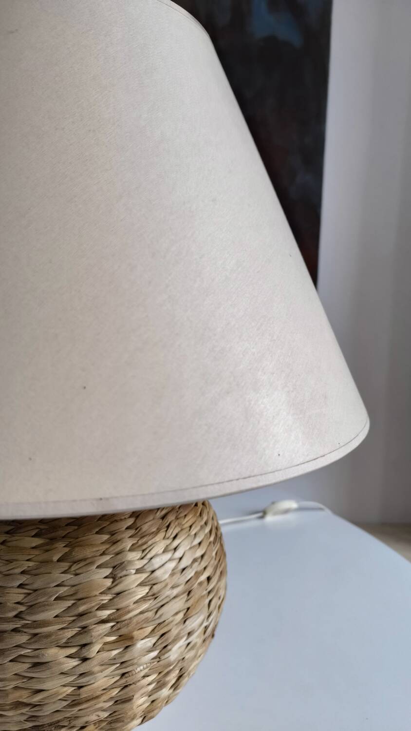 Vintage wicker table lamp