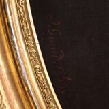 Portrait painting of a lady signed Johann Grund and dated 1869
