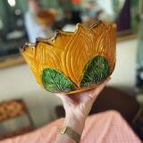 Sunflower bowl in slip