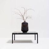1960s Square Coffee Table with a Green Marble Top
