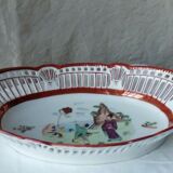 Porcelain basket openwork of baviere panetiere decor asian