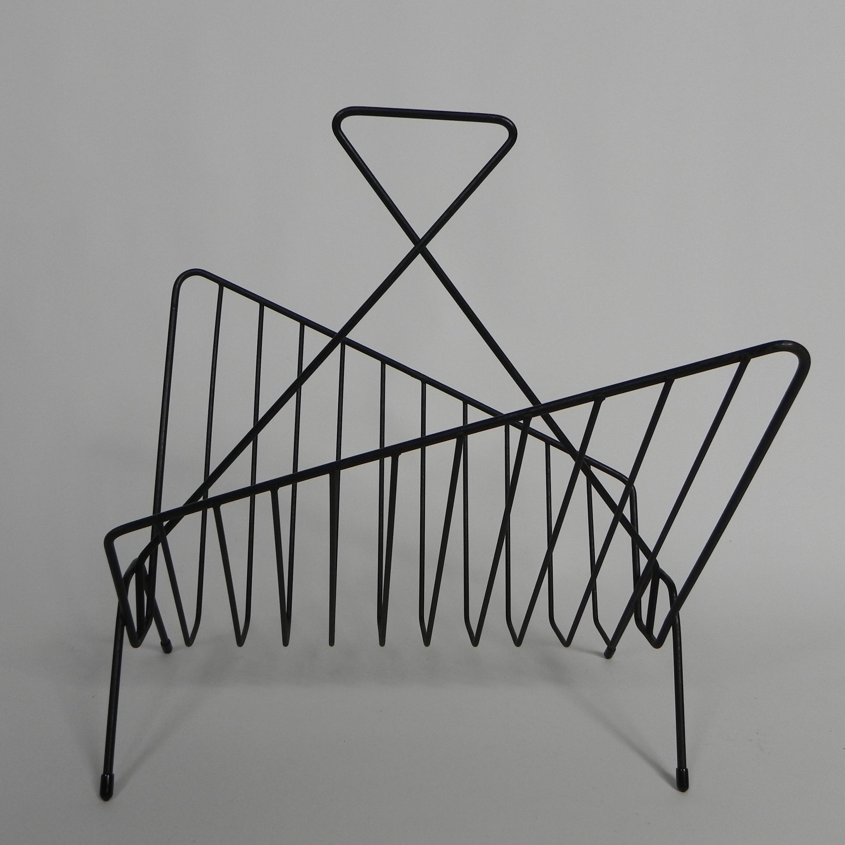Metal magazine rack, newspaper rack, 1950s